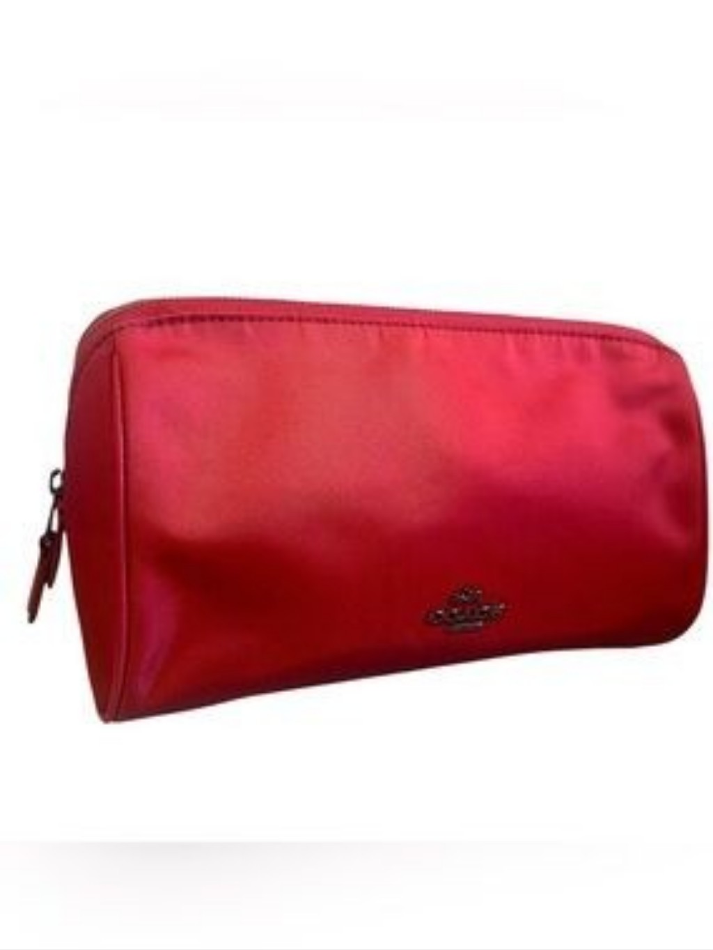 Coach Red Nylon Cosmetic Pouch Euc
